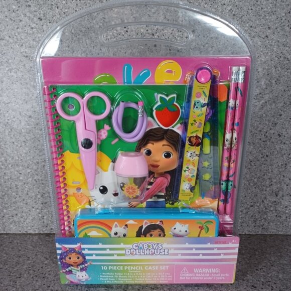 School Pencil Kids Case Set Gabby's Dollhouse Writing Crafting Supplies - Picture 3 of 4